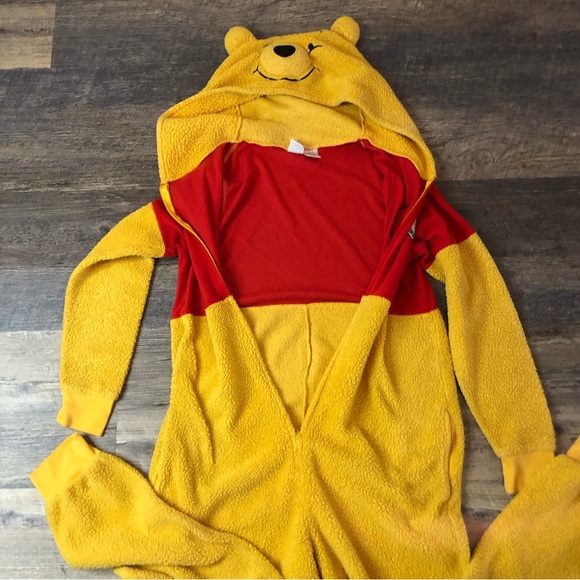 Disney Winnie the Pooh Hooded Zip Costume Adult One Piece Pajamas no size S-M - Picture 8 of 9